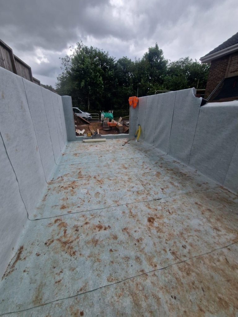 Completed Delta DualProof waterproofing membrane installation